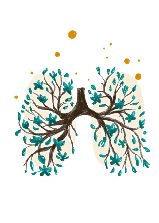 Illustration de poumons fleurs