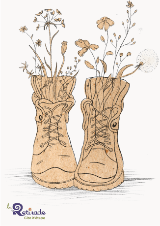 illustration d'une paires de chaussures avec des fleurs sauvage