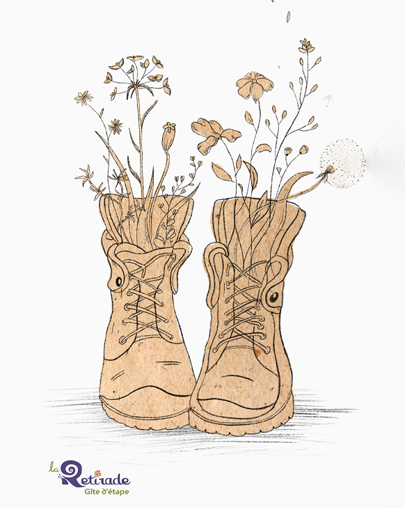illustration de chaussures avec des fleurs sauvages