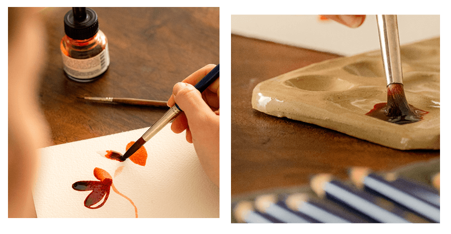 Au cœur de mon atelier Palette de peinture et personne qui peint